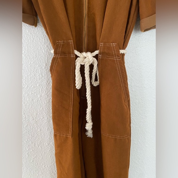 ETICA AMELIA FLIGHTSUIT - BURNT TURMERIC Brown Jumpsuit with Rope Belt - Picture 7 of 7